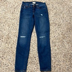 like new* high waisted toothpick denim distressed jeans